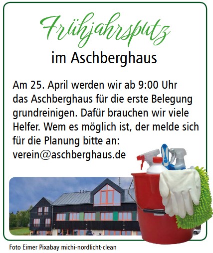 Einladung zum Fr&uuml;hjahrsputz am 25.4.